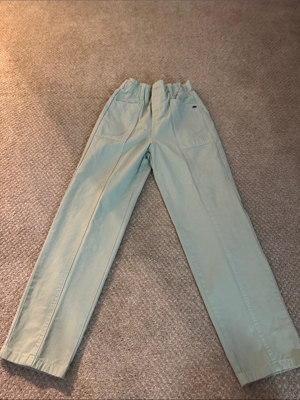 Straight Leg Women's Pants in Light Sage Green